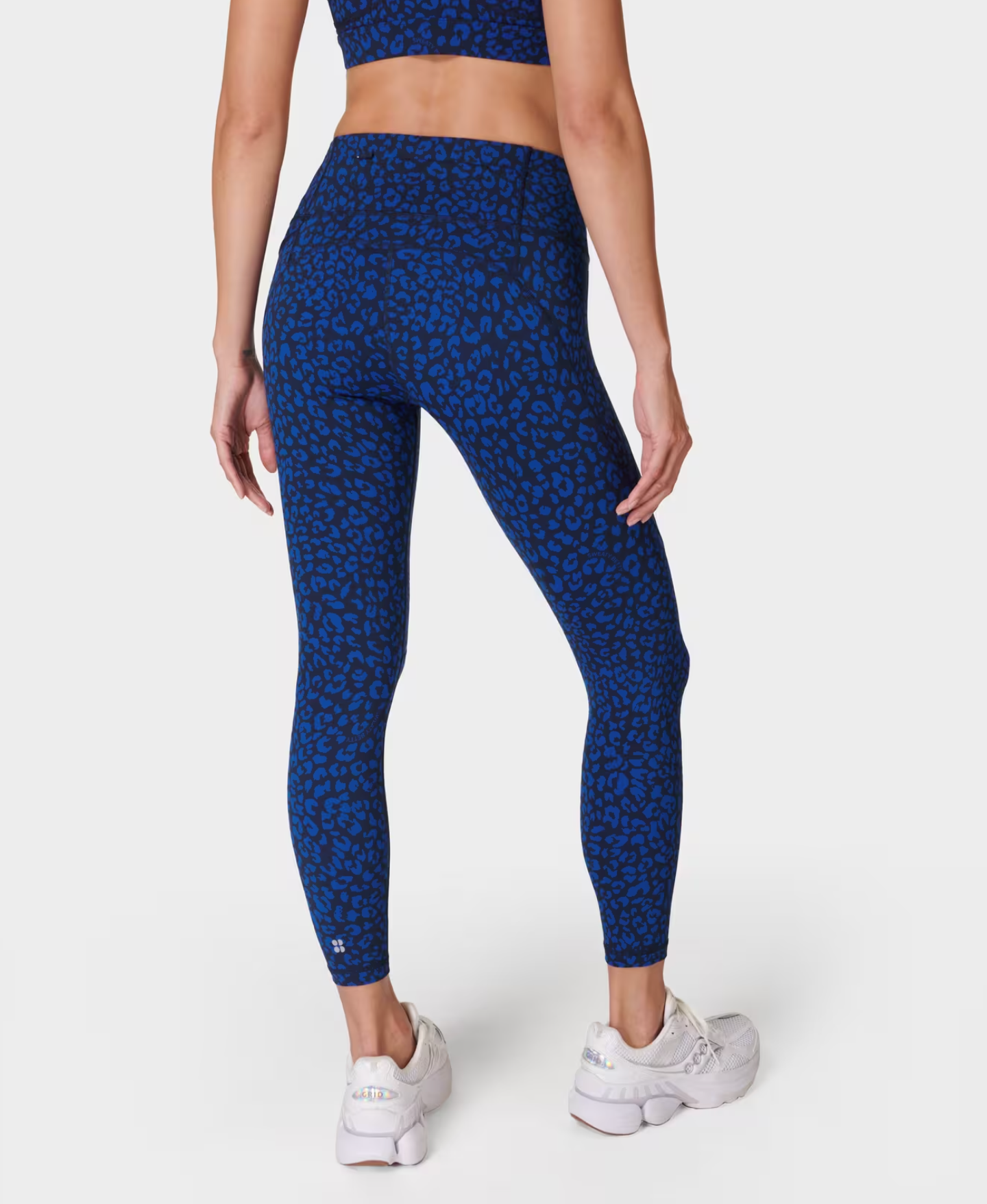 Power 7/8 Workout Yoga Leggings - Blue Painted Animal Print