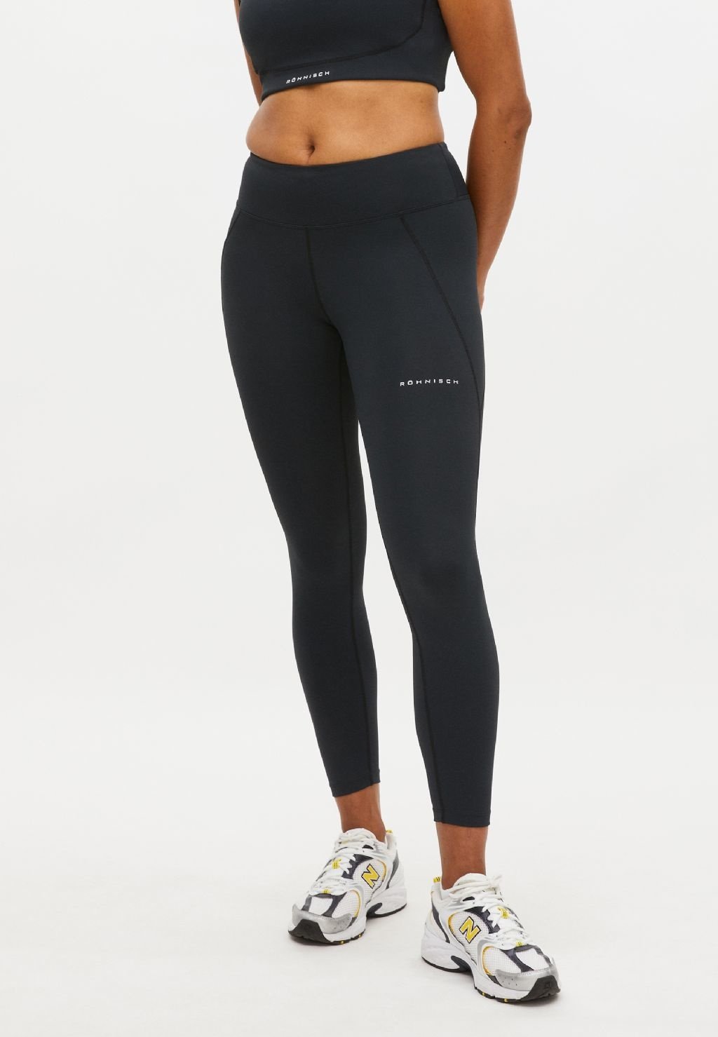 Regular Waist Yoga Tights - Black