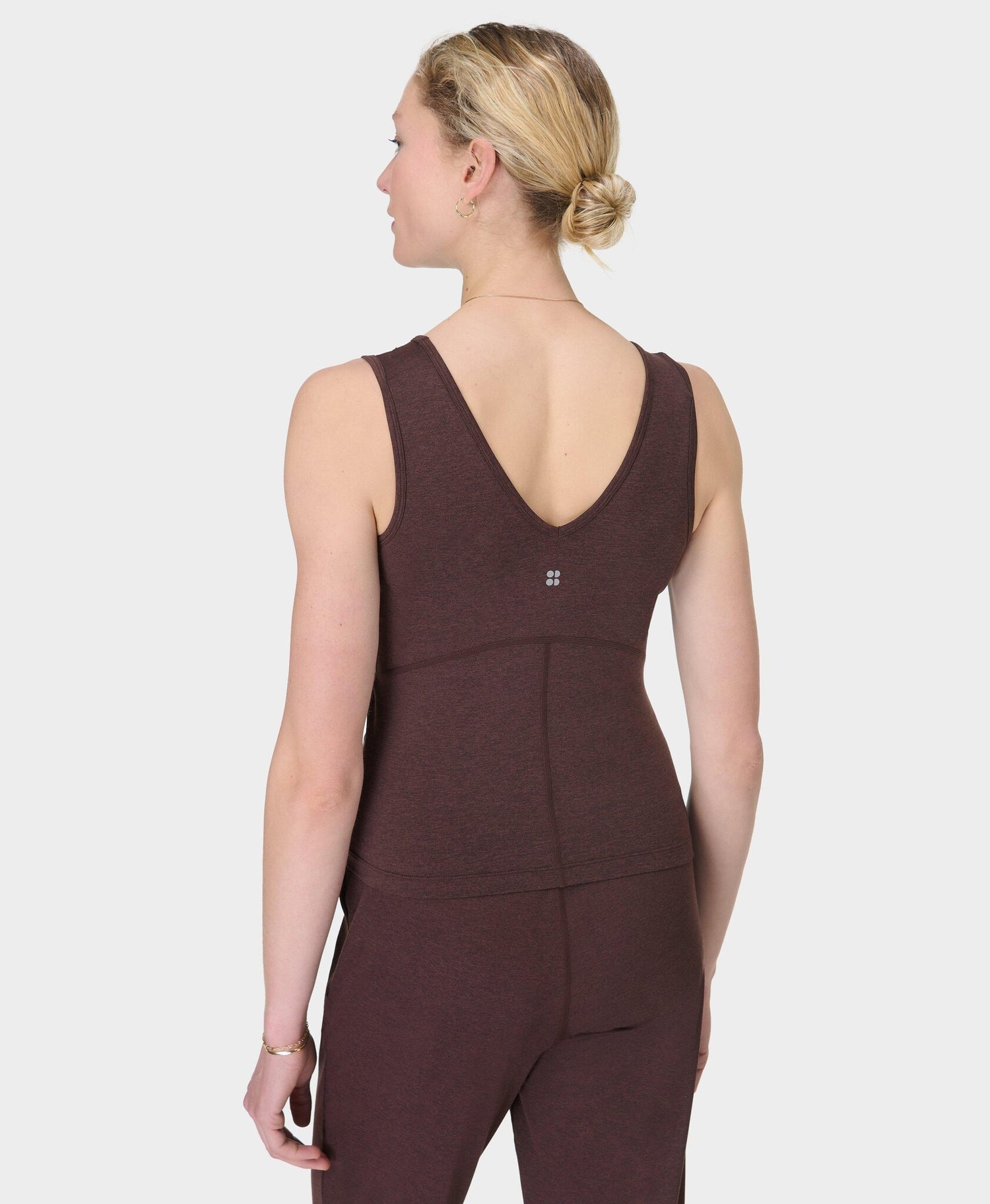 Gaia V-Neck Yoga en Pilates Top - Sable Brown Marl