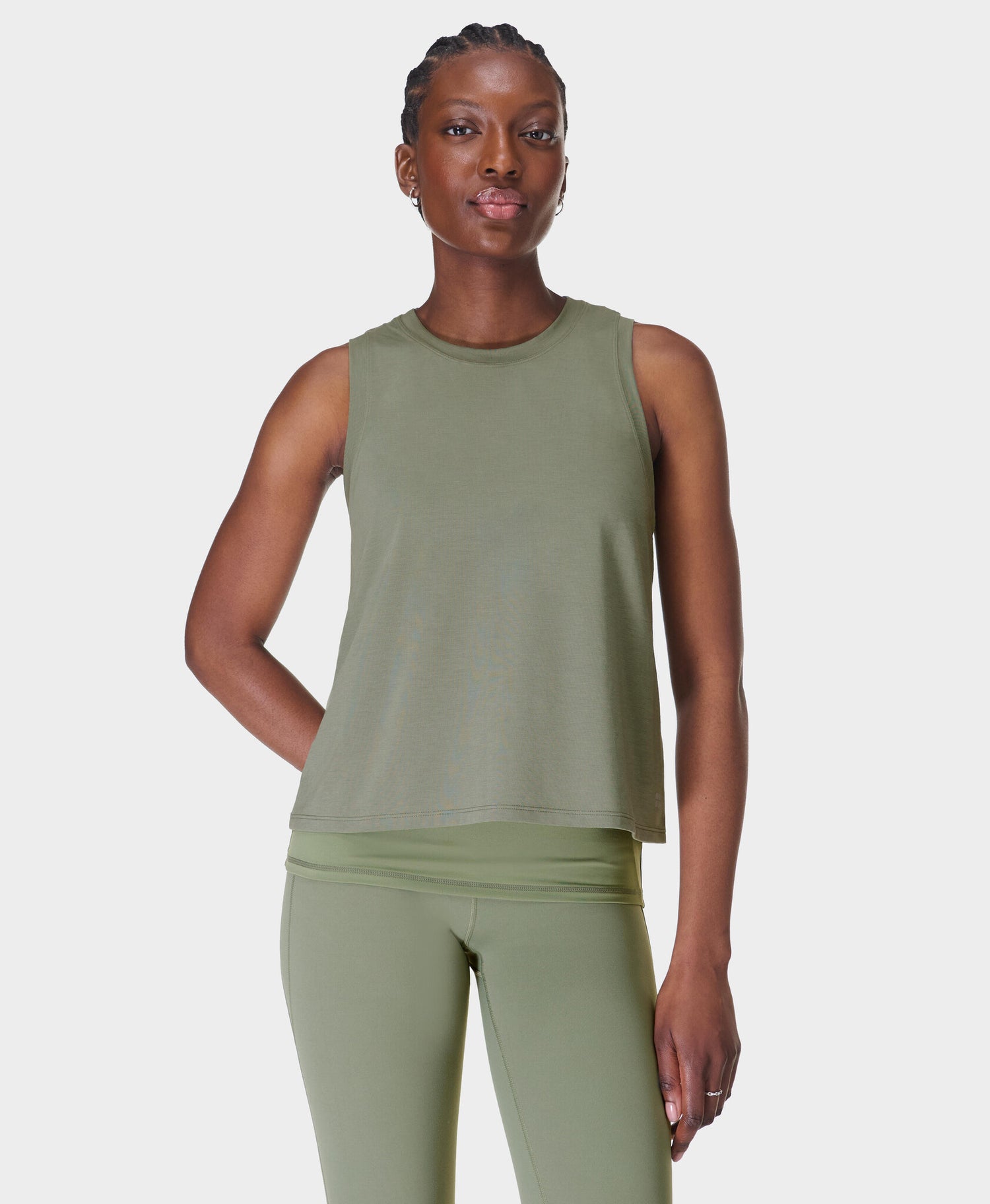 Yoga Soft Flow Double Up Bra Tank - Willow Green
