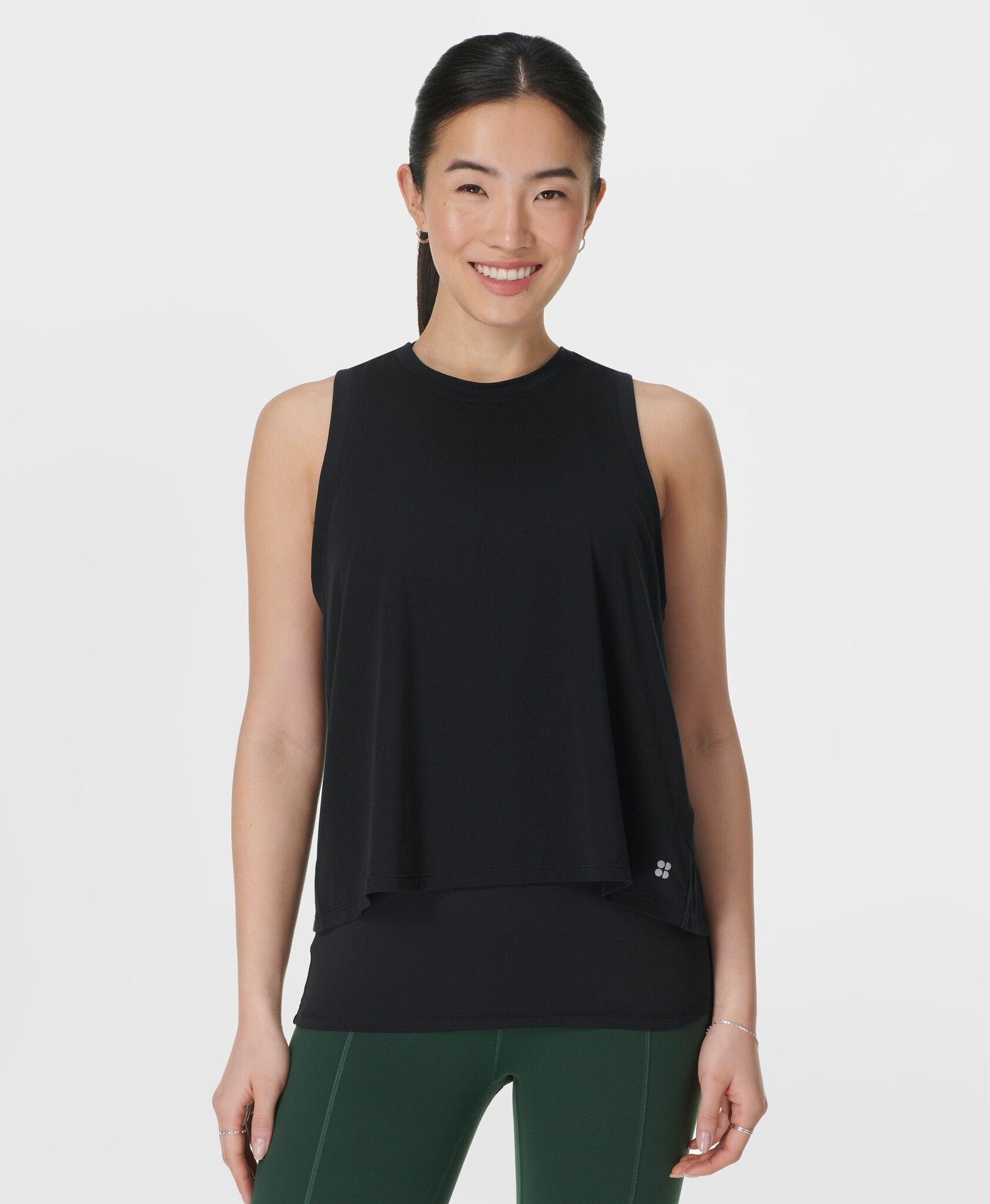 Soft Flow Double Up Yoga Bra Tank - Black