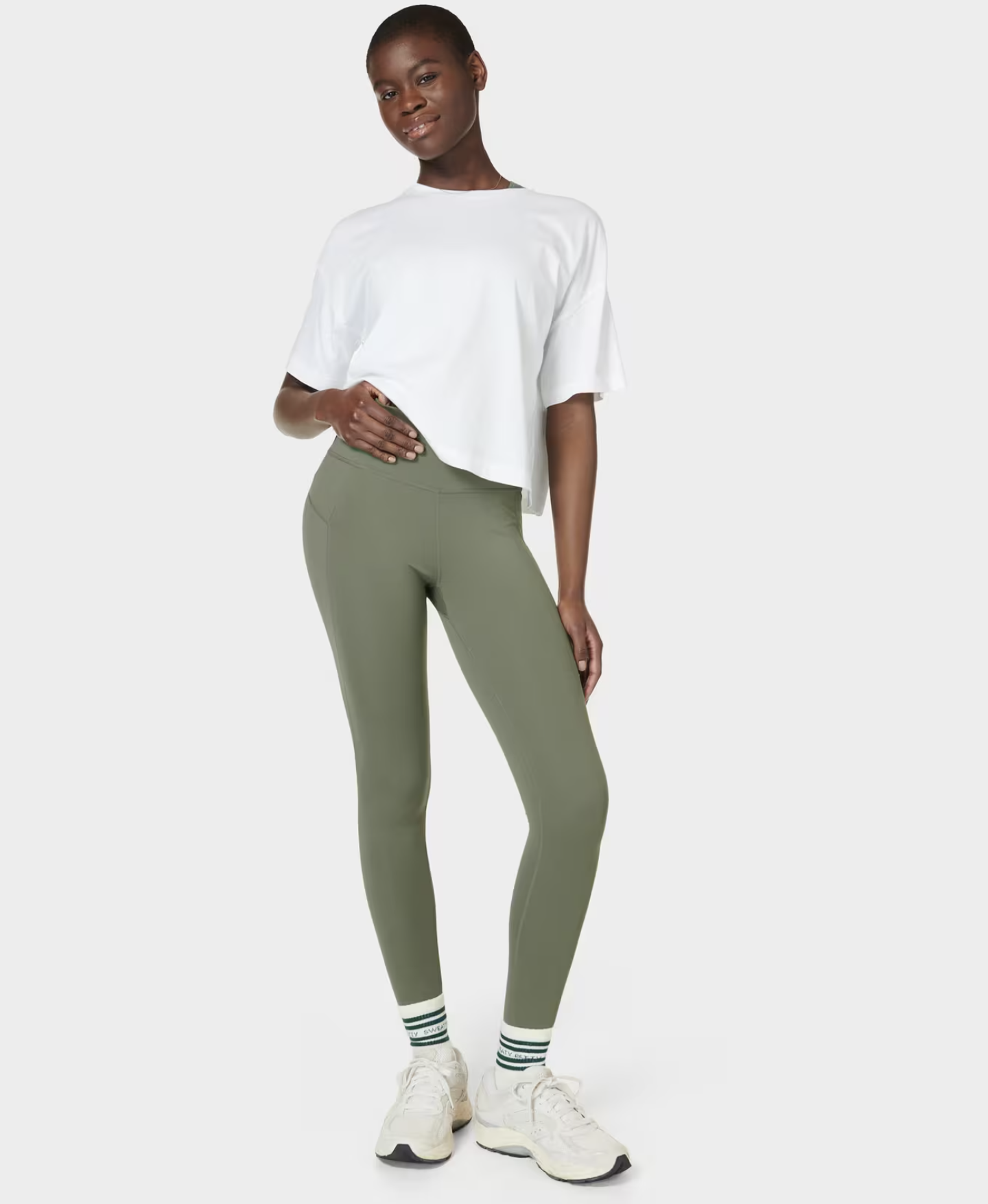 Sustainable All Day Yoga Legging 7/8 - Umbra Green