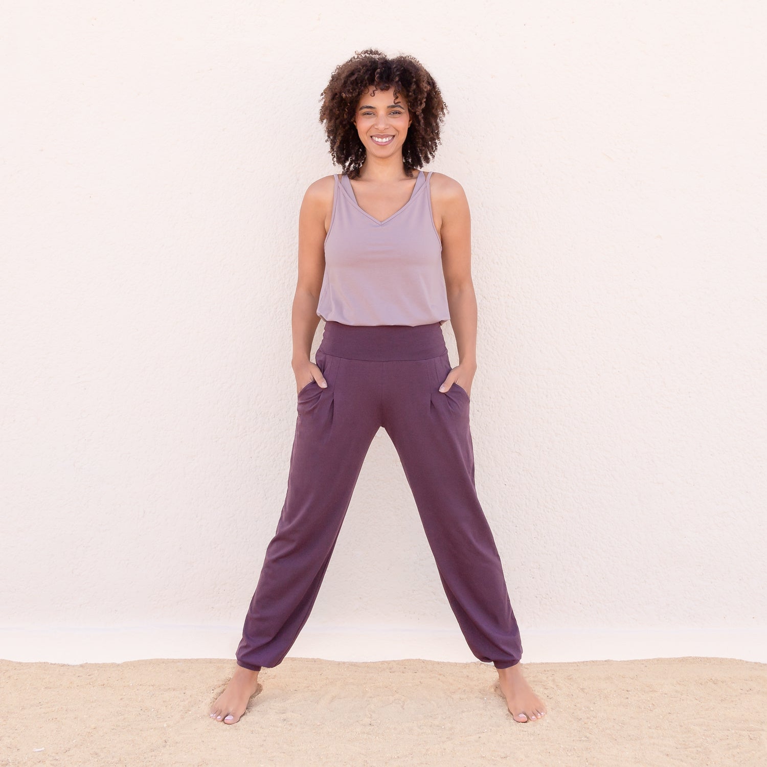 Joelle Losse Chill Yoga Broek - Plum