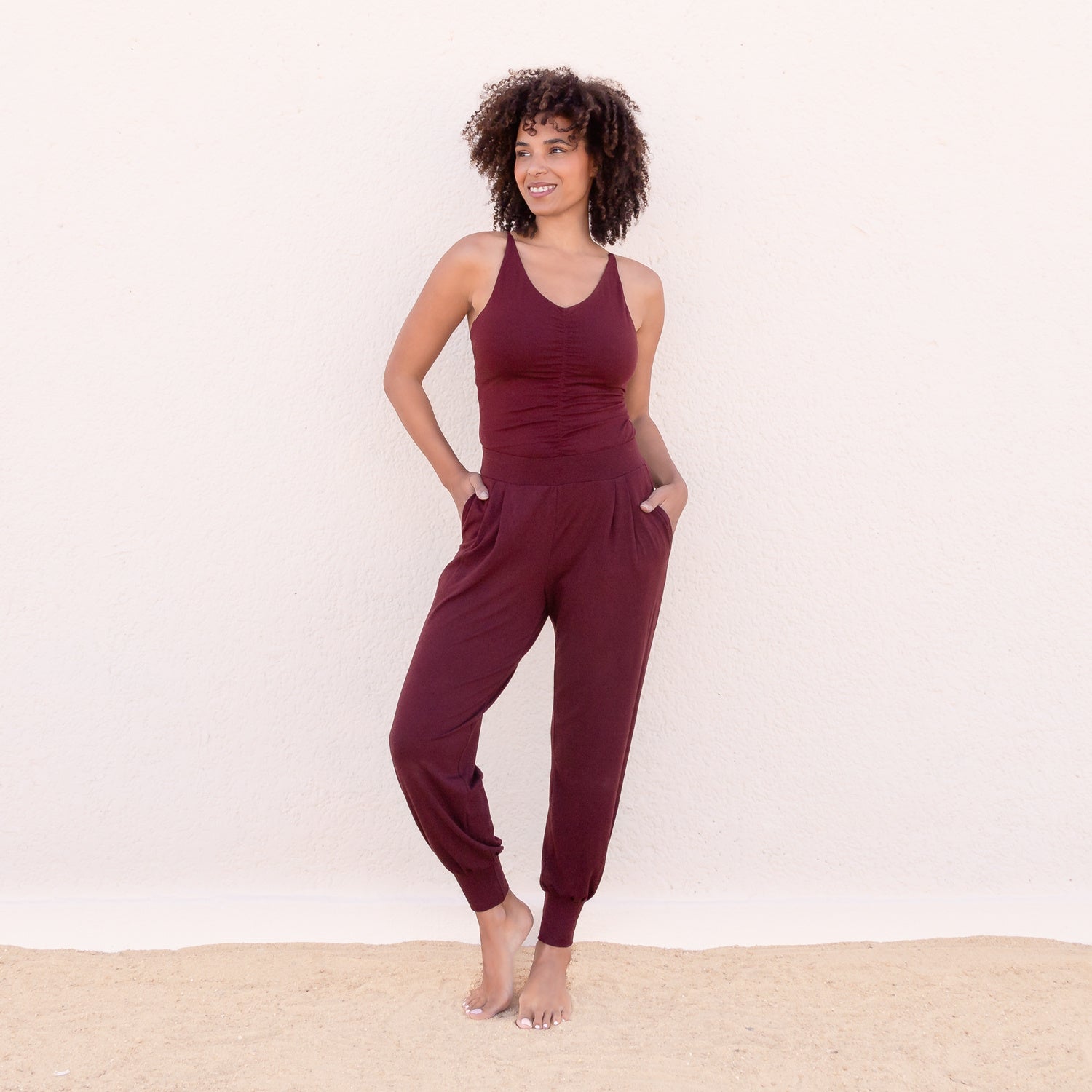 Lange Yoga Pilates Top Nicole - Burgundy