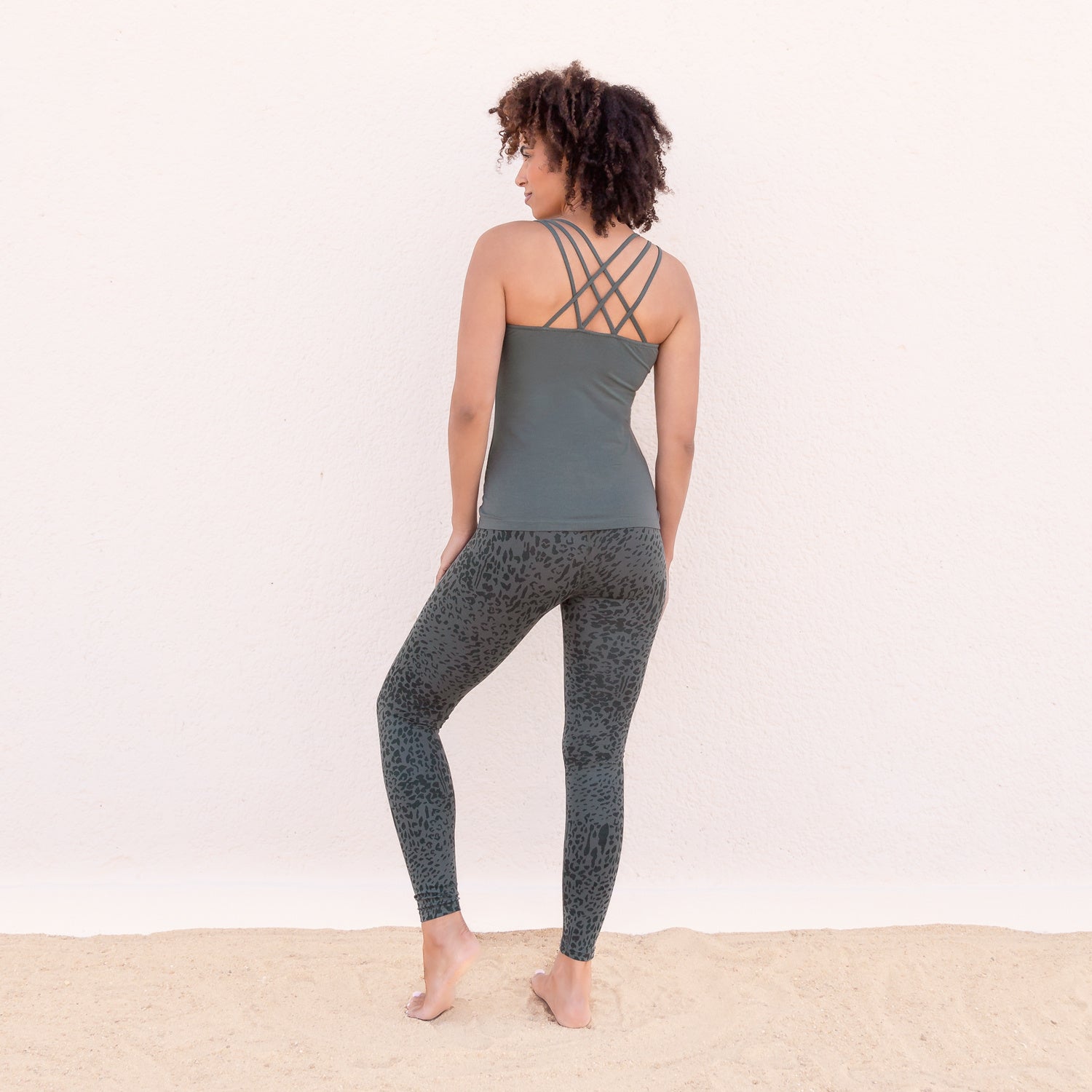 Printed Yoga & Pilates Legging - Susan - Forest