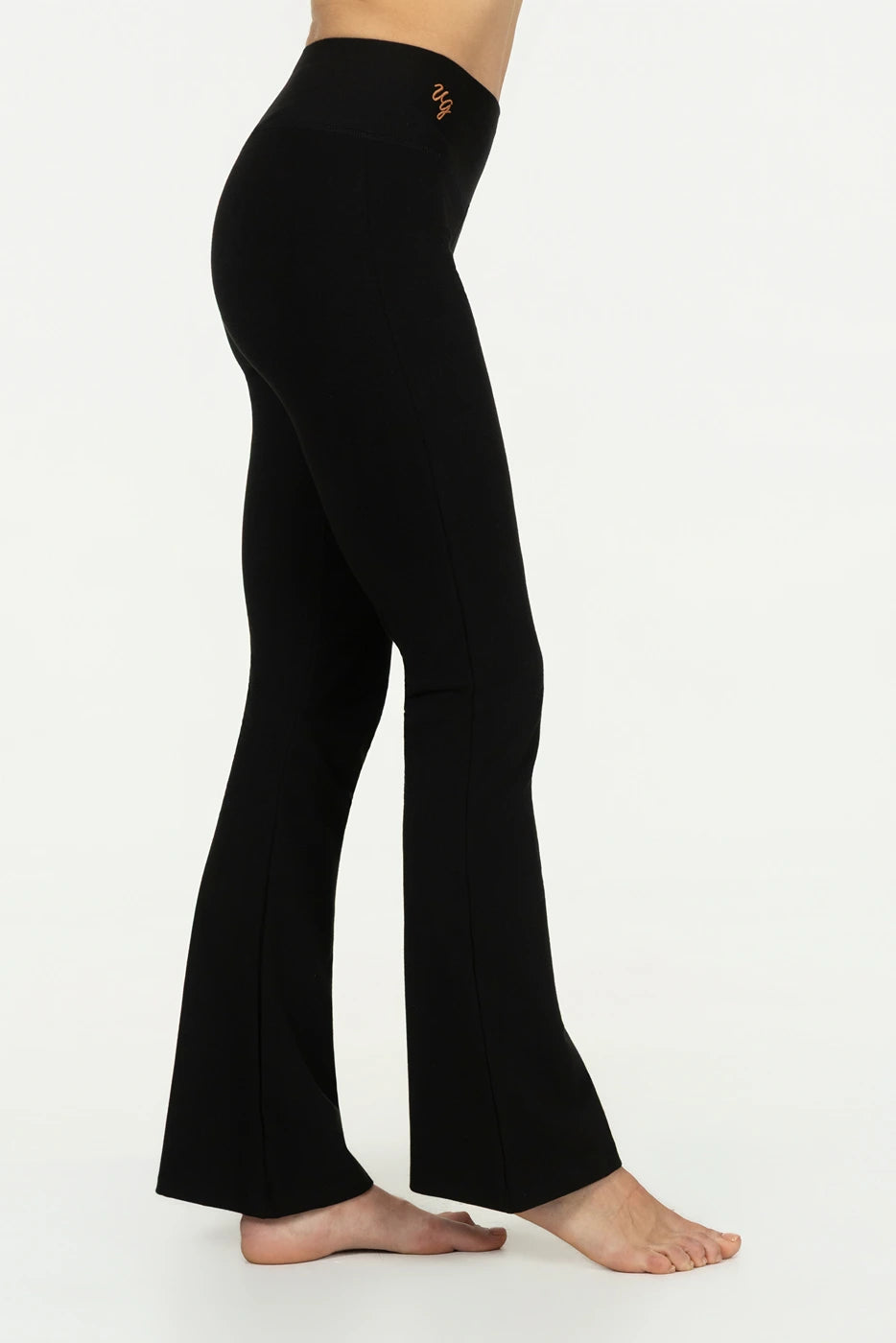 Anandafied Flared Yoga broek van katoen - Onyx Black