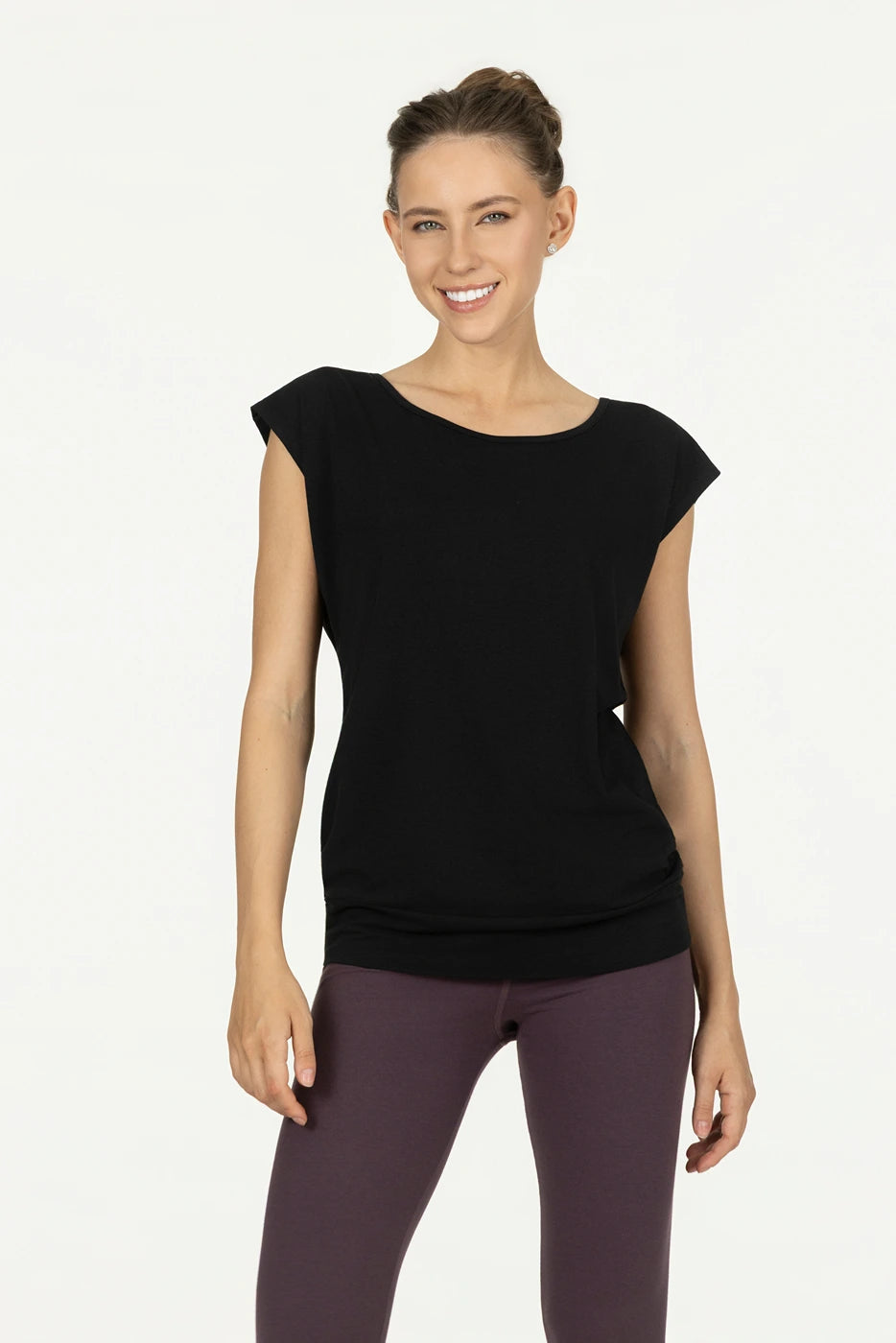Asana Dry-Fit Yoga Tee - Onyx Black