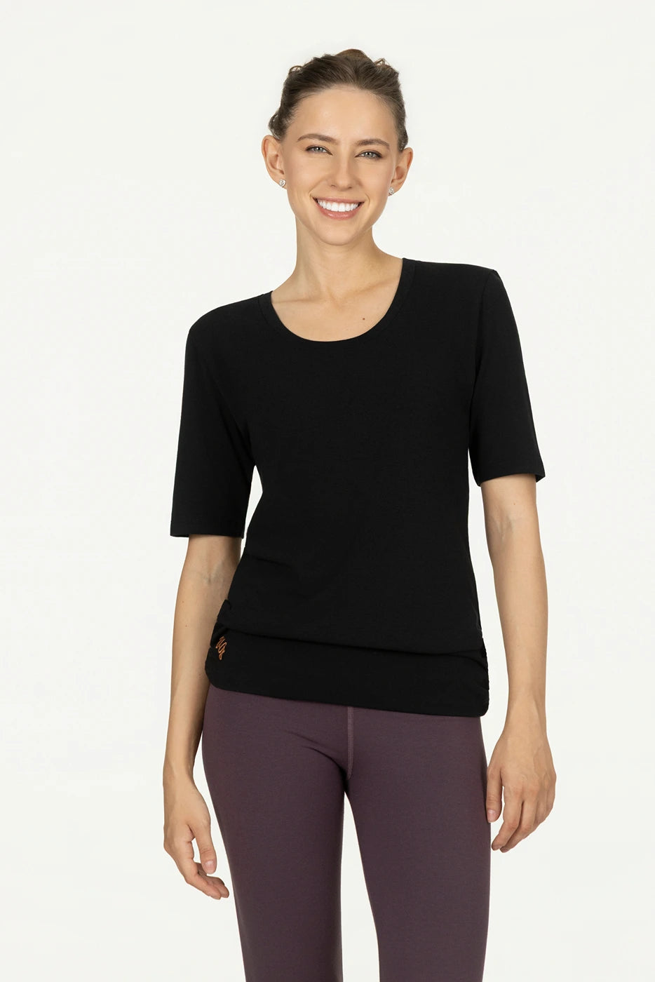Kami Bamboe Yoga Tee - Onyx Black