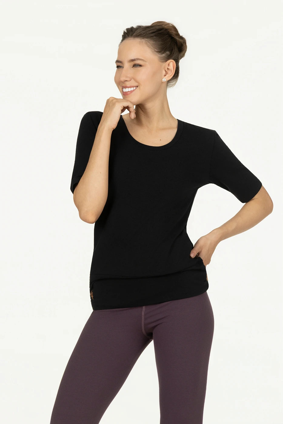 Kami Bamboe Yoga Tee - Onyx Black