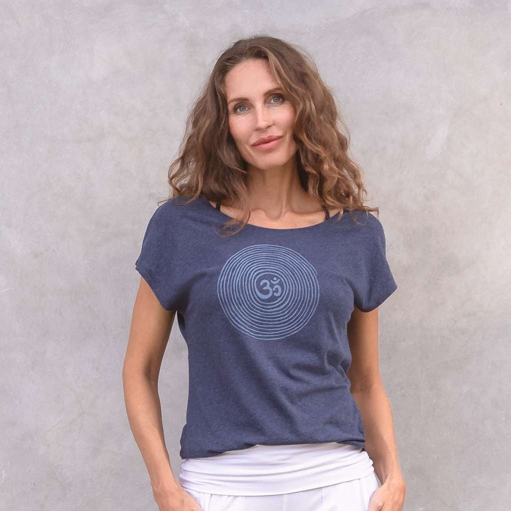 Om Yoga T-Shirt met print - Blue Melange