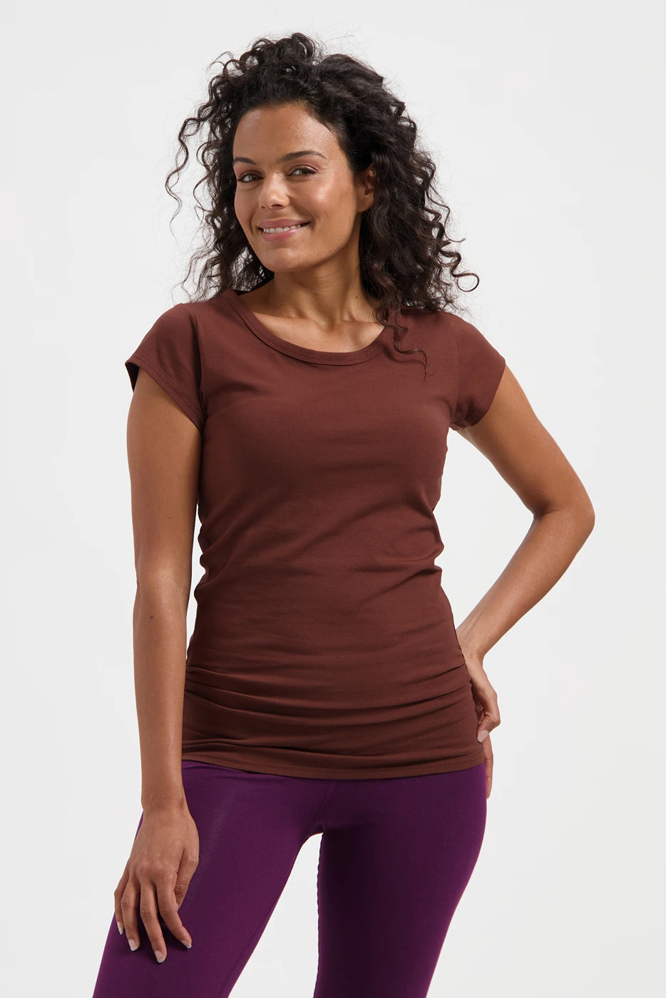 Zefira Biokatoen Yoga Tee - Marron