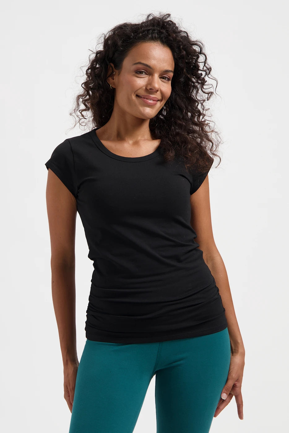Zefira Katoenen Yoga Tee - Onyx Black